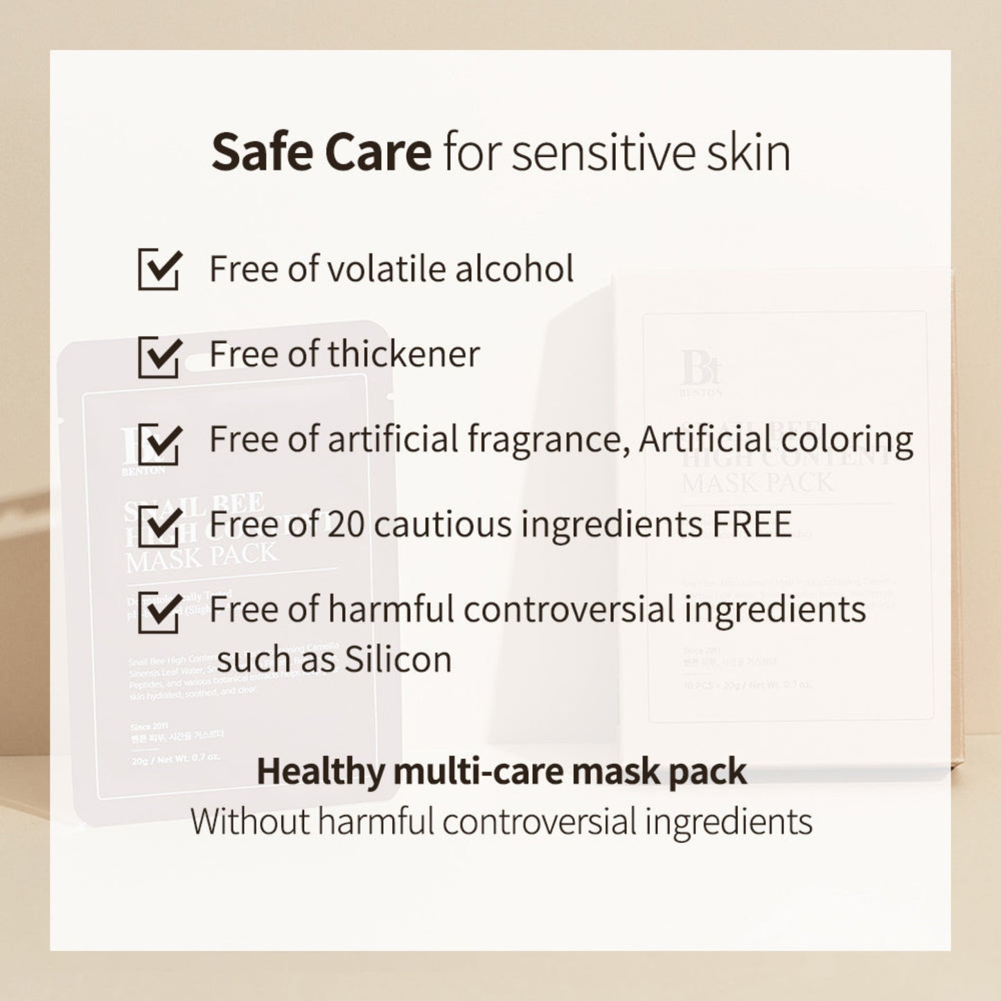 BENTON Snail Bee High Content Mask Pack 20g 1pc