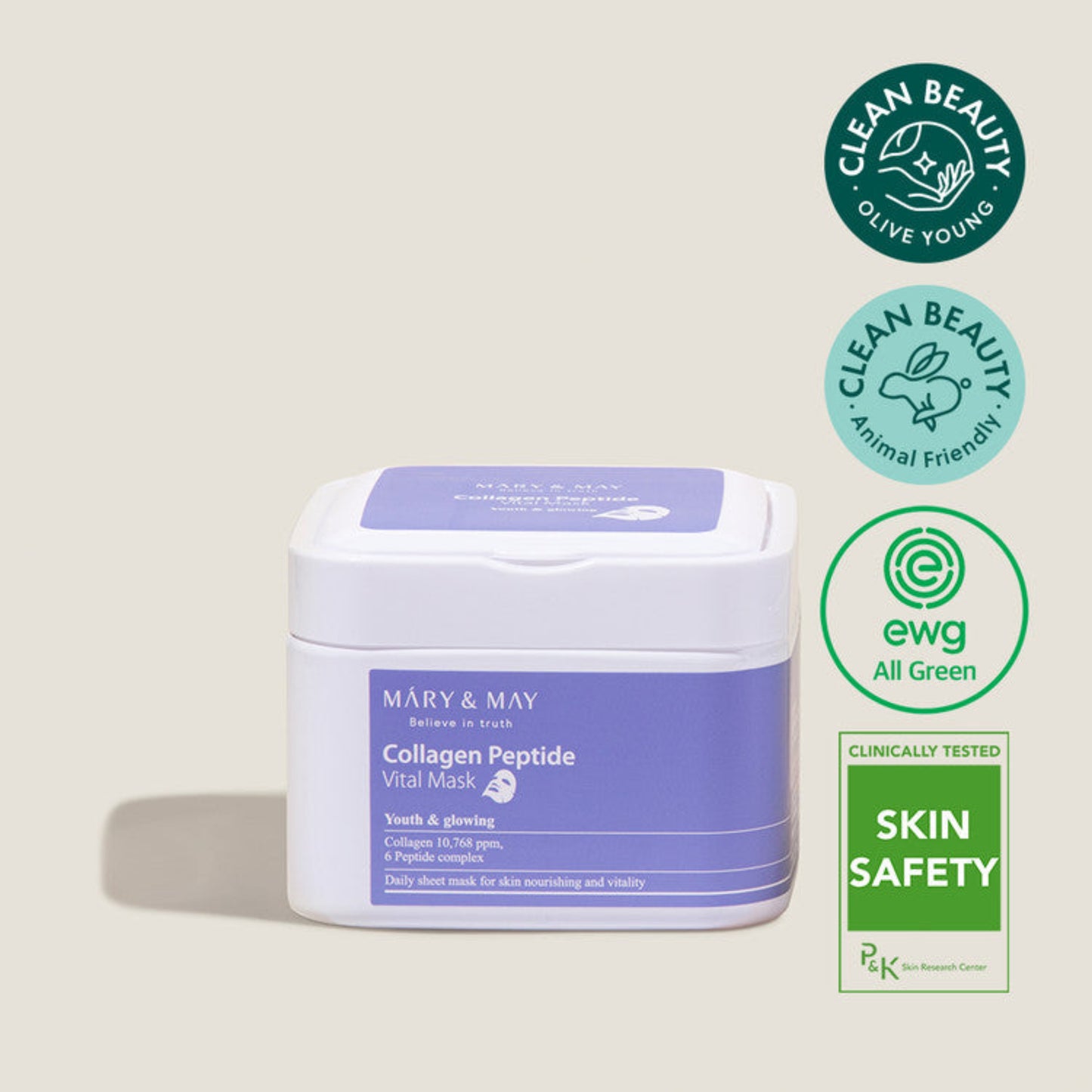 Mary&May Collagen Peptide Vital Mask 30pcs