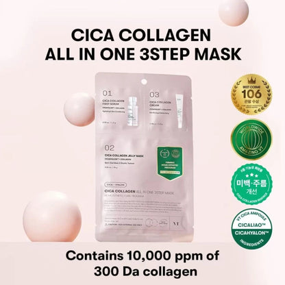 [VT Cosmetics] Cica Collagen All In One 3Step Mask (1.5G+1.5G+25G)
